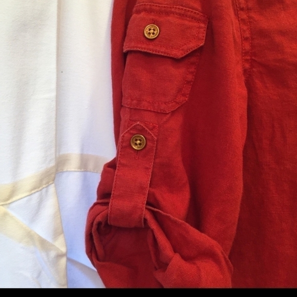 LAUREN Ralph Lauren Red Linen Top - Picture 6 of 9